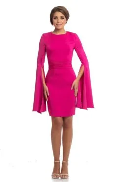 Johnathan Kayne - 9021 Split Bell Sleeves Short Fitted Dress -Hot Sale WEDDING Store johnathan kayne 9021 split bell sleeves short fitted dress special occasion dress 0 pink 29002691641427