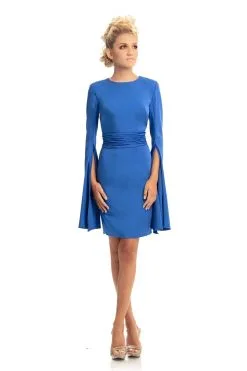 Johnathan Kayne - 9021 Split Bell Sleeves Short Fitted Dress -Hot Sale WEDDING Store johnathan kayne 9021 split bell sleeves short fitted dress special occasion dress 0 royal 6944351125587