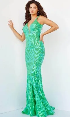 Jovani 23027 - Sequin Scoop Back Prom Dress -Hot Sale WEDDING Store jovani 23027 sequin scoop back prom dress special occasion dress 00 green 31334273712211