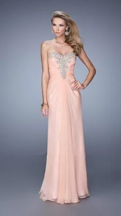 La Femme - 21214SC Chiffon Sweetheart Prom Dress - 1 Pc Blush In Size 0 Available