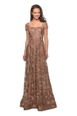 La Femme - 26582 Lace Bateau A-line Dress -Hot Sale WEDDING Store la femme 26582 lace bateau a line dress mother of the bride dresses 2 cocoa 11031505436755