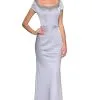 La Femme - 27244 Short Sleeve Bejeweled Scoop Neck Gown