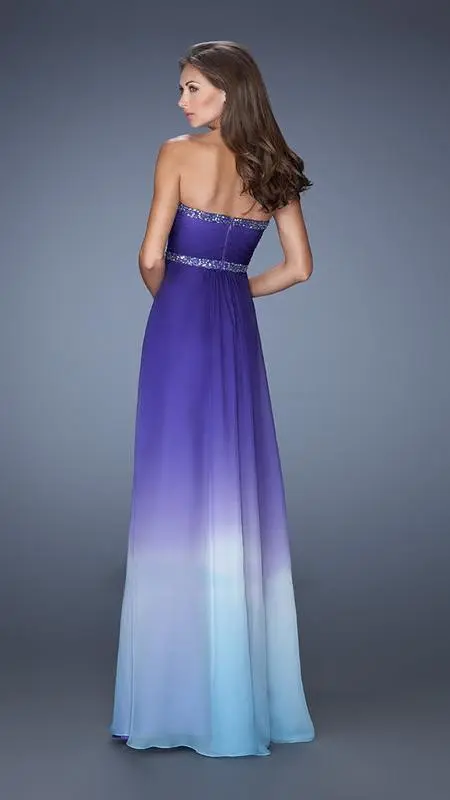 La Femme - Embellished Sweetheart Dress In Purple/Blue 19652 2 La Femme - Embellished Sweetheart Dress In Purple/Blue 19652 - Image 2