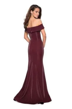 La Femme - Off Shoulder Jersey Trumpet Evening 27176SC - 1 Pc Garnet In Size 10 Available -Hot Sale WEDDING Store la femme off shoulder jersey trumpet evening 27176sc 1 pc garnet in size 10 available ccsale 10725062738003