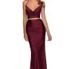 La Femme - Two Piece Strappy Back Sheath Dress 28473SC - 1 Pc Dark Berry In Size 0 Available