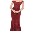 Lenovia - Appliqued Off Shoulder Prom Dress 8137