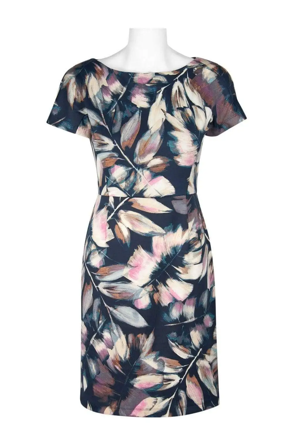 London Times - T3534M Floral Print Bateau Sheath Dress 3 London Times - T3534M Floral Print Bateau Sheath Dress - Image 3