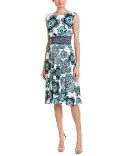 London Times - T4439M Printed Jewel A-Line Cocktail Dress