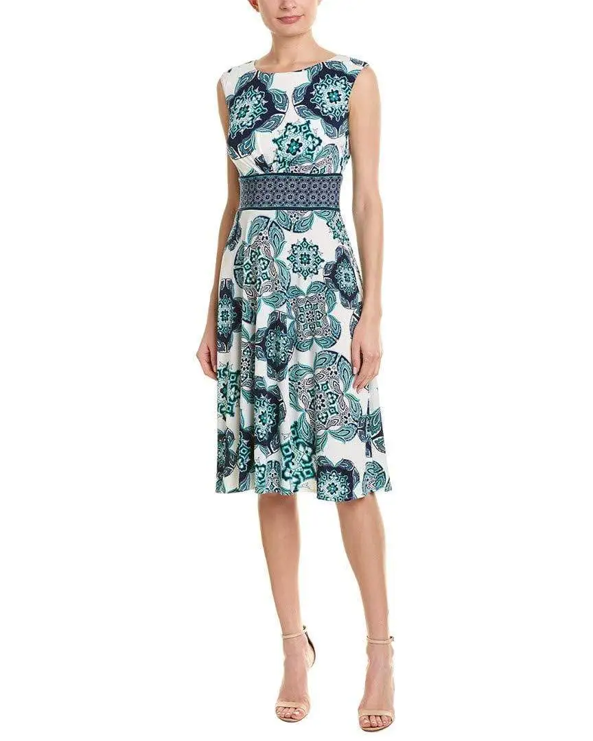 London Times - T4439M Printed Jewel A-Line Cocktail Dress 1 London Times - T4439M Printed Jewel A-Line Cocktail Dress