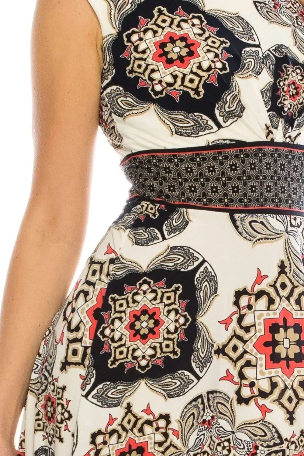 London Times - T4439M Printed Jewel A-Line Cocktail Dress 6 London Times - T4439M Printed Jewel A-Line Cocktail Dress - Image 6