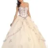 May Queen - Bedazzled Sweetheart Quinceanera Ball Gown LK61 - 1 Pc Champagne In Size 4 Available