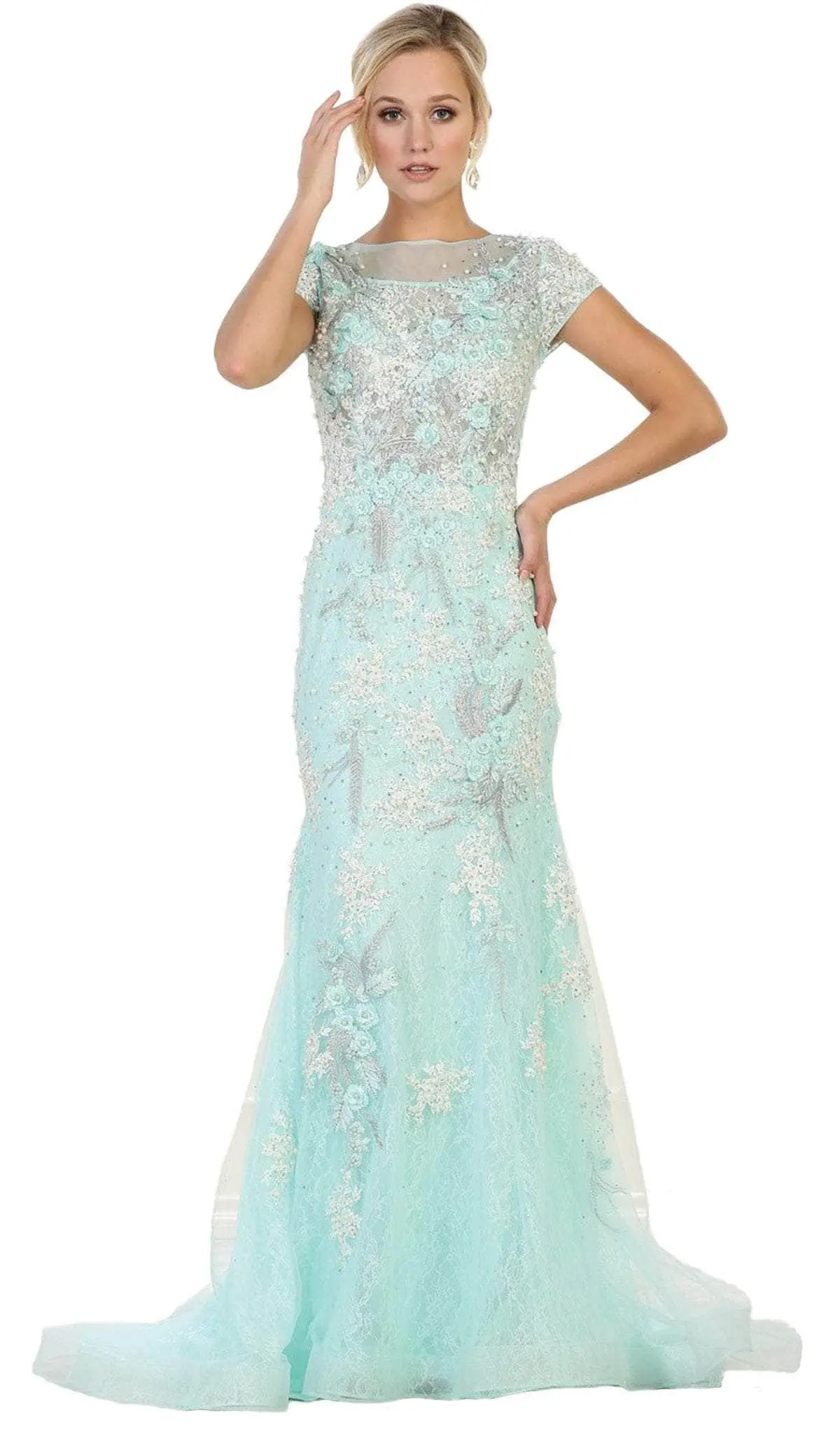 May Queen - Lace Ornate Mother Of The Bride Dress RQ7567 1 May Queen - Lace Ornate Mother Of The Bride Dress RQ7567