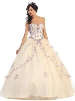 May Queen - LK61 Bedazzled Sweetheart Quinceanera Ball Gown
