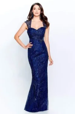 Montage By Mon Cheri - 120915W Queen Anne Sequined Sheath Dress