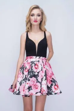 Nina Canacci - 523 Floral Printed Deep V-neck A-line Dress -Hot Sale WEDDING Store nina canacci 523 floral printed deep v neck a line dress special occasion dress 5884132425785