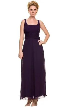 Nox Anabel - 5099 Ruched Square Neck Dress With Matching Jacket
