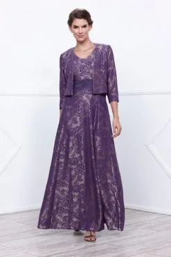 Nox Anabel - Lace Embroidered A-line Dress With Jacket 5139