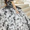 Quinceanera Collection 26025 - Butterfly And Floral Appliqued Ballgown