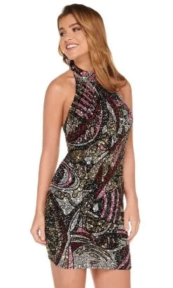 Rachel Allan - 40067 High Halter Multi-Beaded Short Dress 6 Rachel Allan - 40067 High Halter Multi-Beaded Short Dress -Hot Sale WEDDING Store rachel allan 40067 high halter multi beaded short dress homecoming dresses 0 black pink 14557351215187