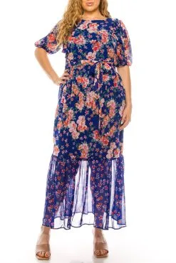 Shelby&Palmer Shelby & Palmer - M602 Bateau A-Line Long Dress