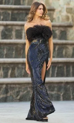 Sherri Hill 55549 - Feathered Bodice Evening Dress -Hot Sale WEDDING Store sherri hill 55549 feathered bodice evening dress long dresses 32067658907731