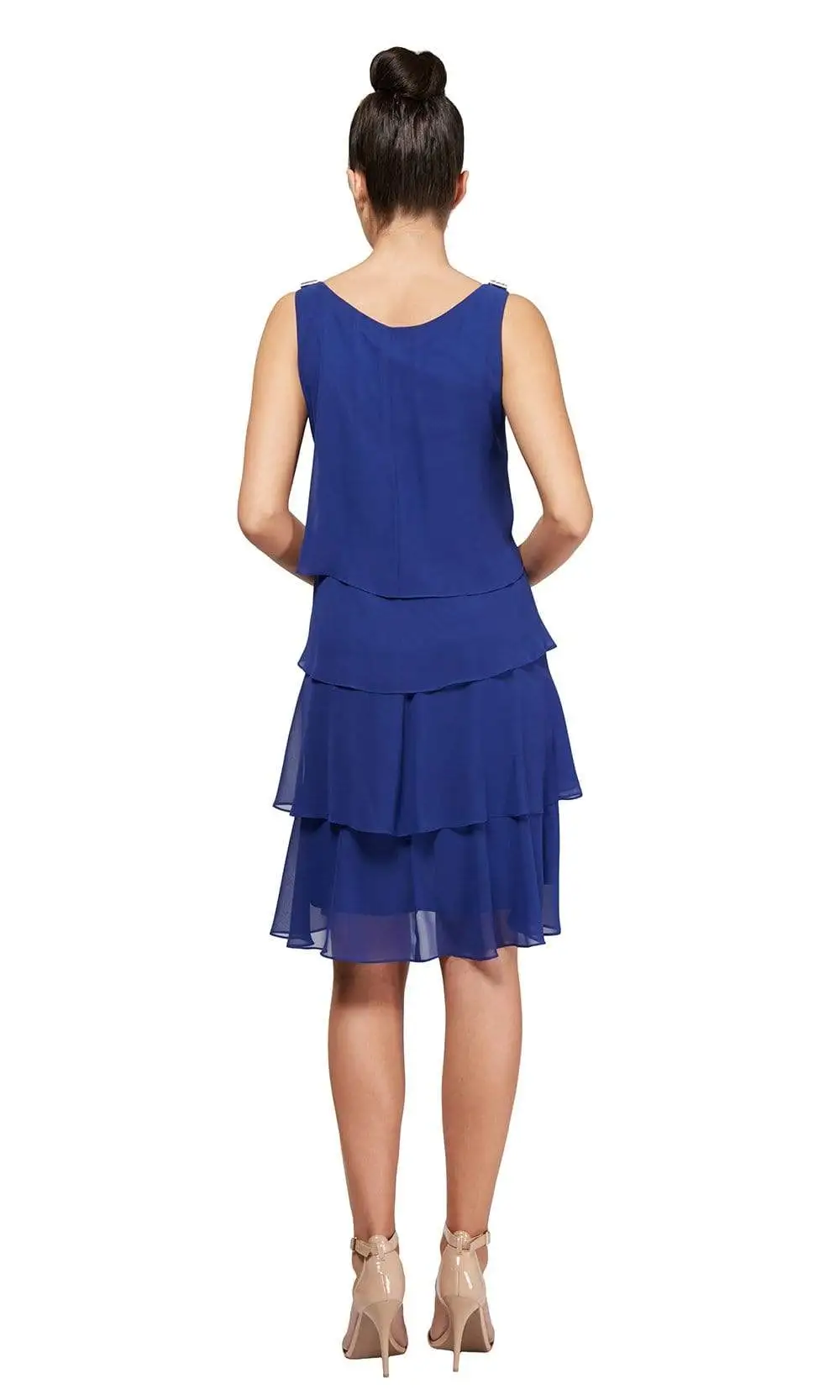 SLNY - 1140441 Sleeveless Tulip Tiered Chiffon Dress 8 SLNY - 1140441 Sleeveless Tulip Tiered Chiffon Dress - Image 8