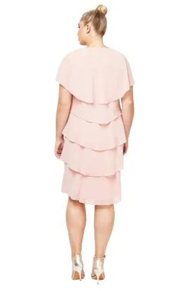 SLNY - 617525 Cape Sleeve Chiffon Dress -Hot Sale WEDDING Store slny 617525 cape sleeve chiffon dress holiday dresses 28033384775763