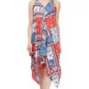 SLNY - 9160169 Multi Printed Loose Asymmetric Dress