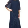 SLNY - Asymmetrical Cape Formal Dress 9119400