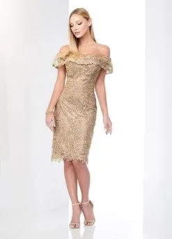 Social Occasions By Mon Cheri - Off-Shoulder Corded Lace Dress 218810