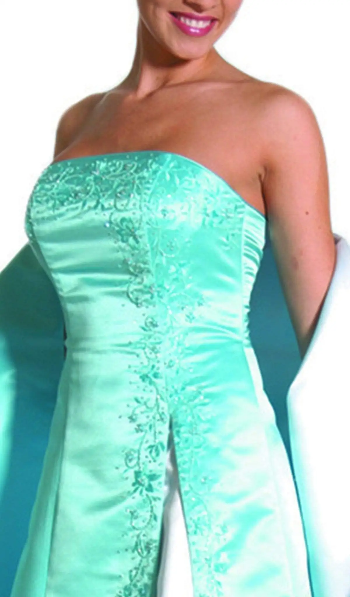 Aspeed Design - Strapless Beaded Underlay A-Line Gown 2 Aspeed Design - Strapless Beaded Underlay A-Line Gown - Image 2
