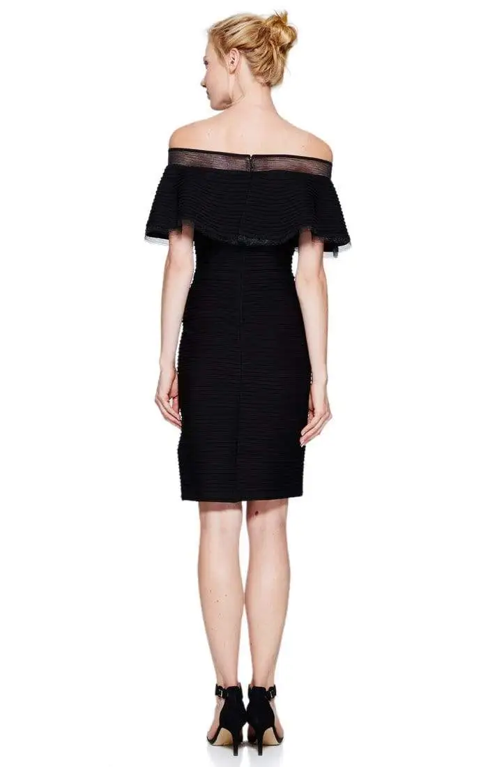 Tadashi Shoji - Flounce Off-Shoulder Pintuck Pleated Cocktail Dress 4 Tadashi Shoji - Flounce Off-Shoulder Pintuck Pleated Cocktail Dress - Image 4
