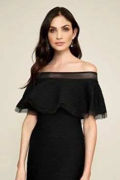 Tadashi Shoji - Flounce Off-Shoulder Pintuck Pleated Cocktail Dress 9 Tadashi Shoji - Flounce Off-Shoulder Pintuck Pleated Cocktail Dress -Hot Sale WEDDING Store tadashi shoji flounce off shoulder pintuck pleated cocktail dress special occasion dress 11722943234131
