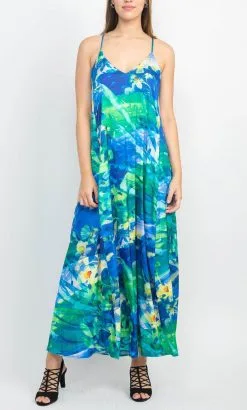 Tahari ASL 2AM095 - Halter Back Printed Summer Dress