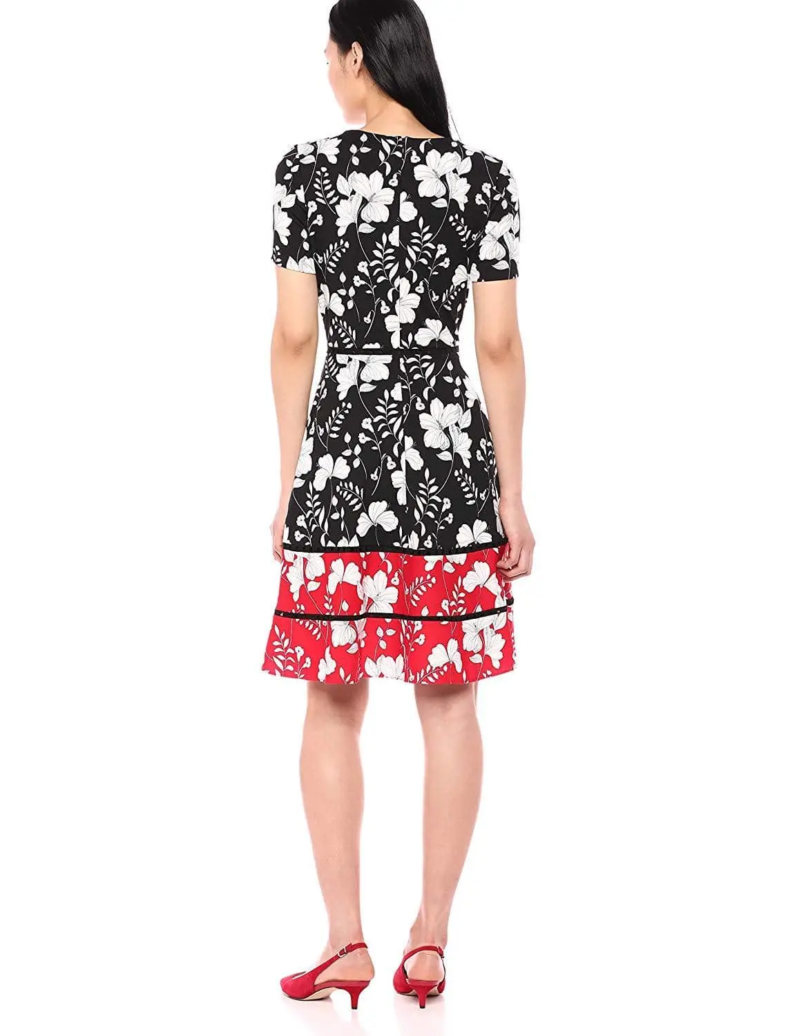 Taylor - 1204M Short Sleeves Floral Print Stretch Crepe Dress 2 Taylor - 1204M Short Sleeves Floral Print Stretch Crepe Dress - Image 2